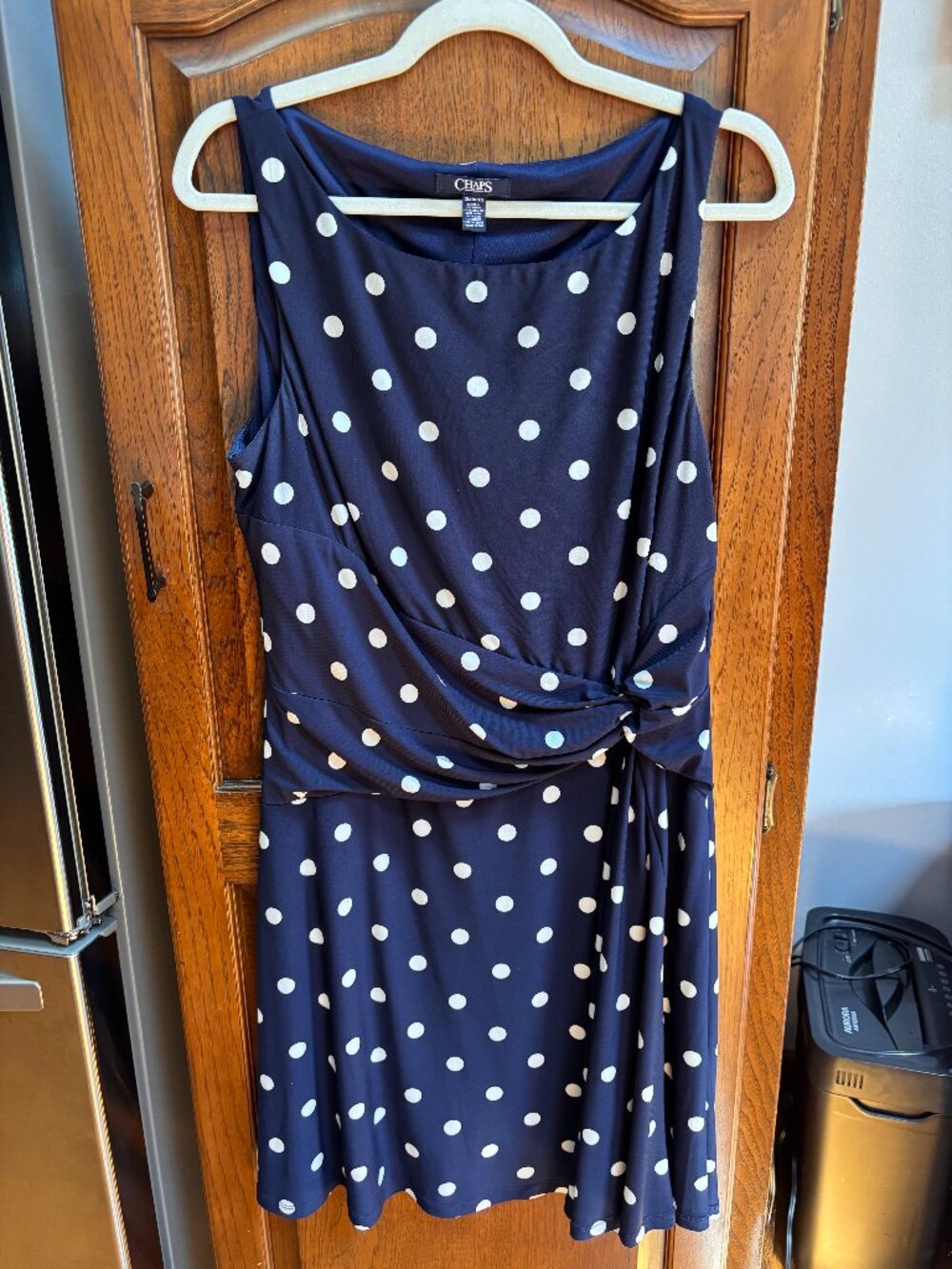 Chaps Navy Polka Dot Dress – XL